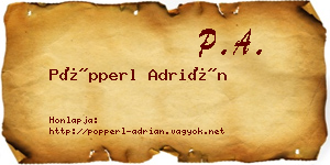 Pöpperl Adrián névjegykártya